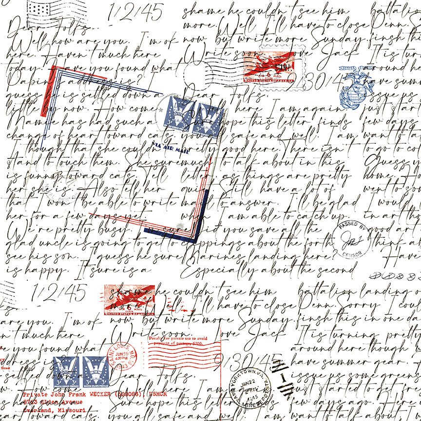 Fabric Riley Blake White Dear Folks WWII Sew America by the Quarter Yard C17347-WHITE