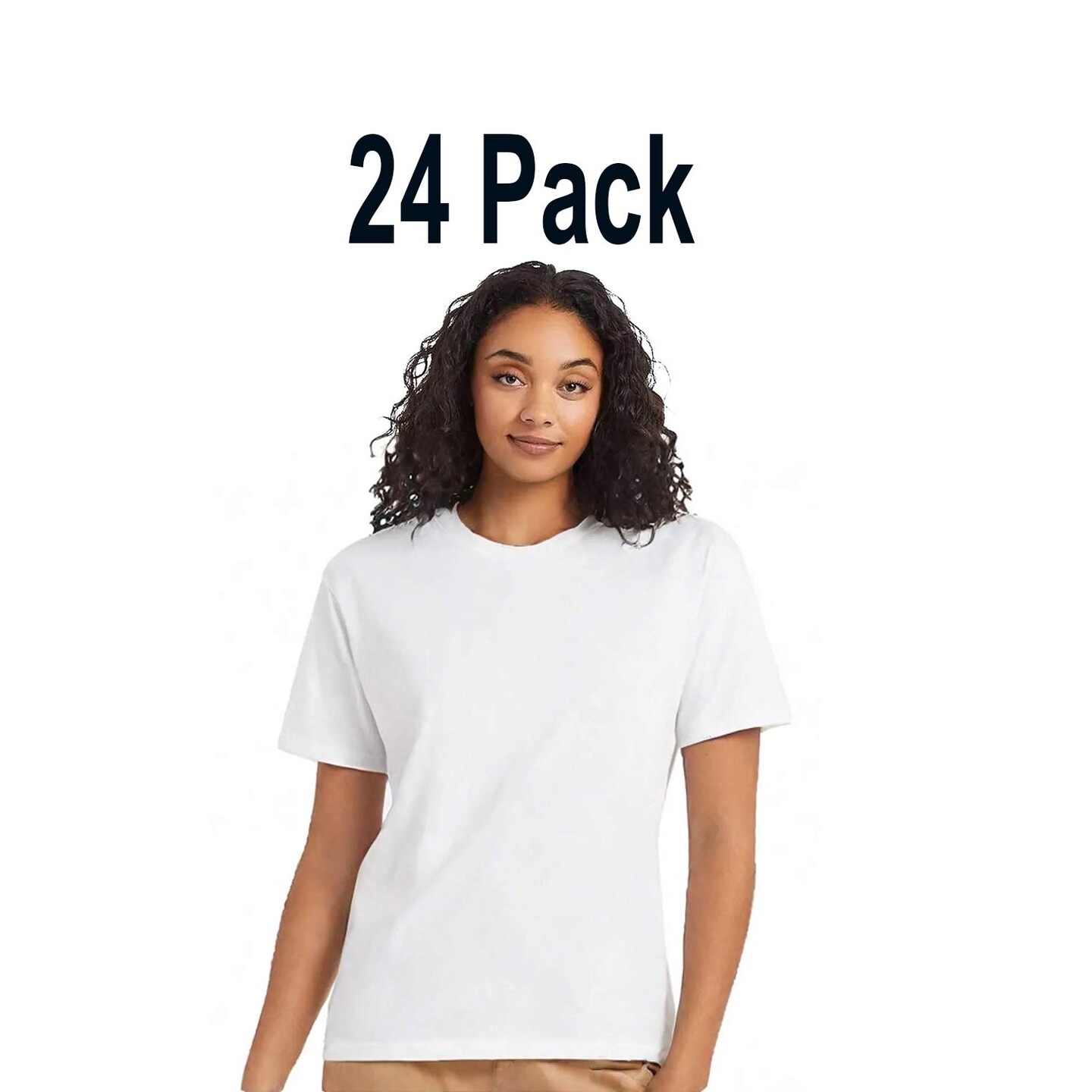 24 pack : Hanes Unisex BCI Cotton Midweight Classic Fit Crewneck Tee For Layering Outfits