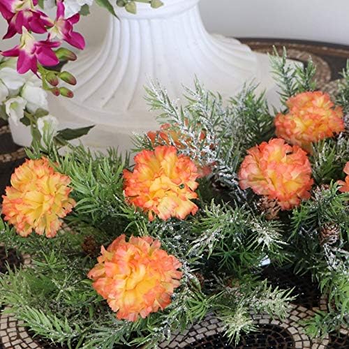 Artificial Carnation Picks, 100-Pack, 5" Long, 3.5" Wide, Orange Silk Blooms, Decorative Floral Picks, Parties & Events, Home & Office Decor, Floral Home by Artificial Flowers