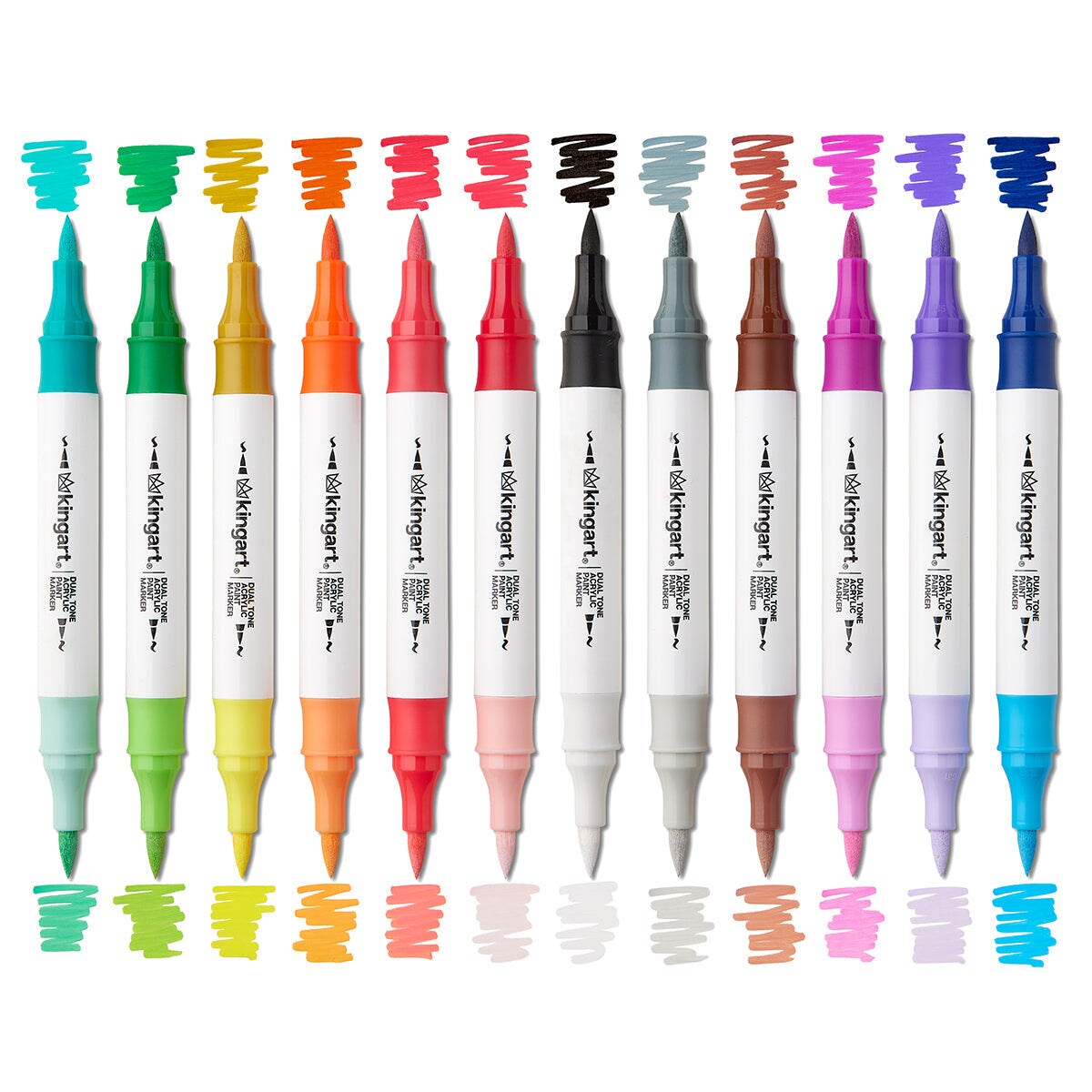 KINGART&#xAE; Dual Tone Acrylic Markers 36 Pens / 72 Colors
