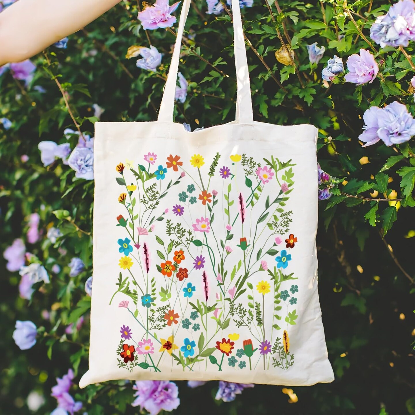 Canvas Tote Bag for Women Aesthetic Cute Shopping Grocery Reusable Bags with Inner Zipper Women Gift