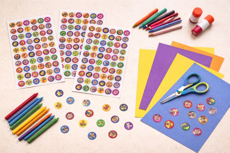 Jumbo Dot Stickers – Purim 25 Sheets | Holiday Circle Stickers for Kids Crafts