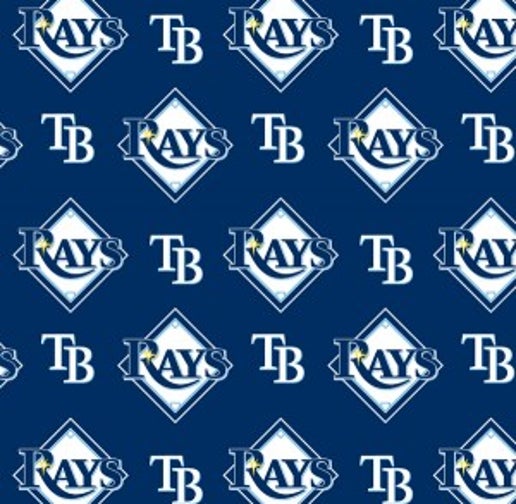 Licensed MLB Tampa Bay Rays Blue Cotton 6656-B Fabric by the Yard