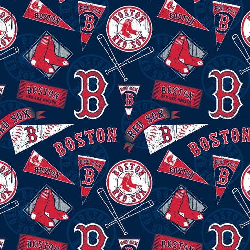 Licensed MLB Boston Red Sox Vintage Cotton 14413-B Fabric by the Yard