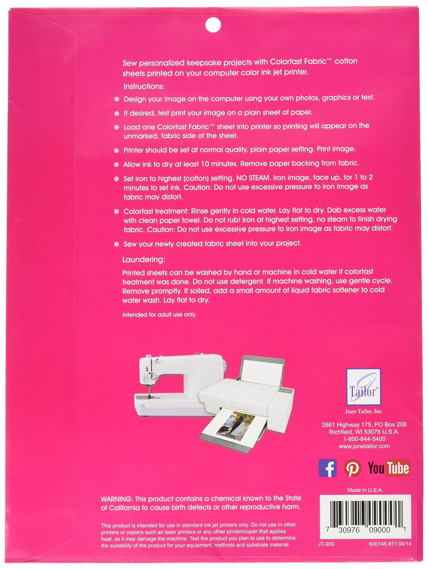 Colorfast Sew-In Fabric Sheets - 3 Sheets