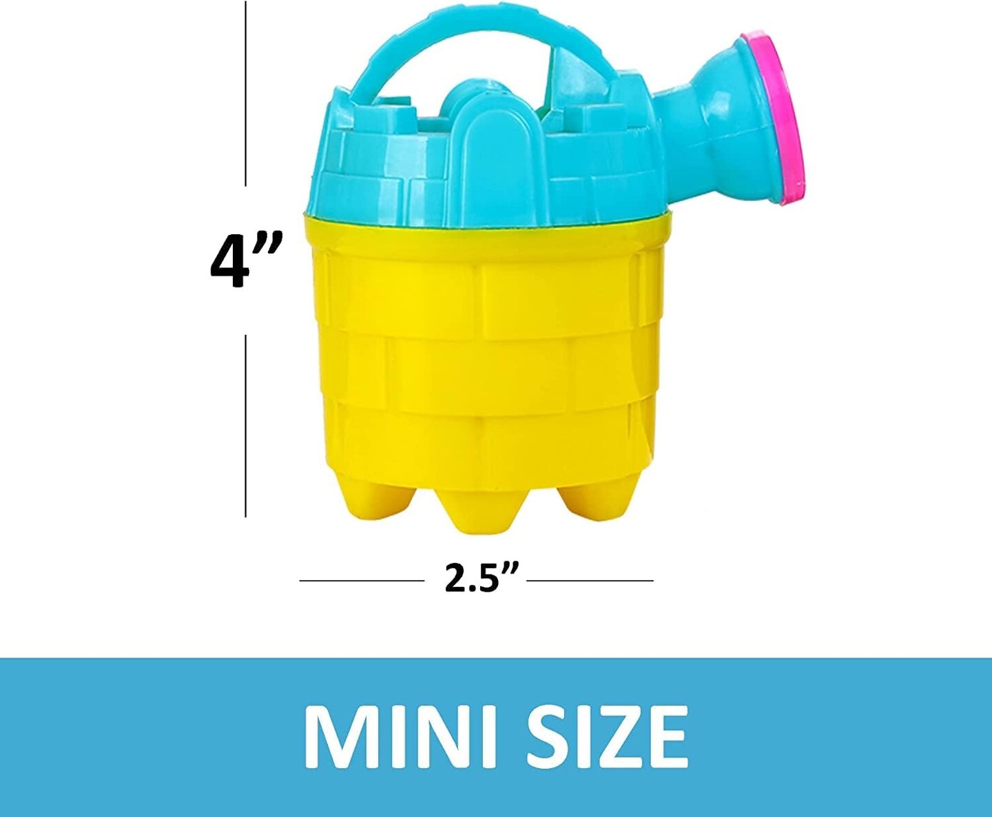 4E&#x2019;s Novelty 6 Pack Set Mini Watering Cans for Kids 4.5in, Summer Toys Perfect Beach Toys for toddlers and Kids, Flower Watering Can for Indoor &#x26; Outdoor Plants, Sand toys