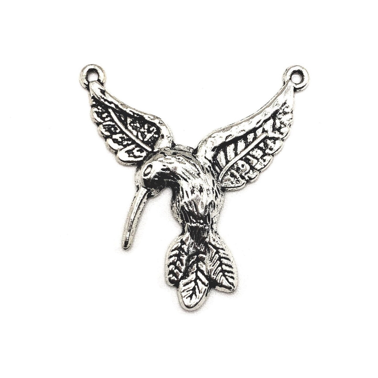 Hummingbird Conector Box Silver Hummingbird Connector Charm Pendants, 39x36mm, Count: 20 Pieces ...