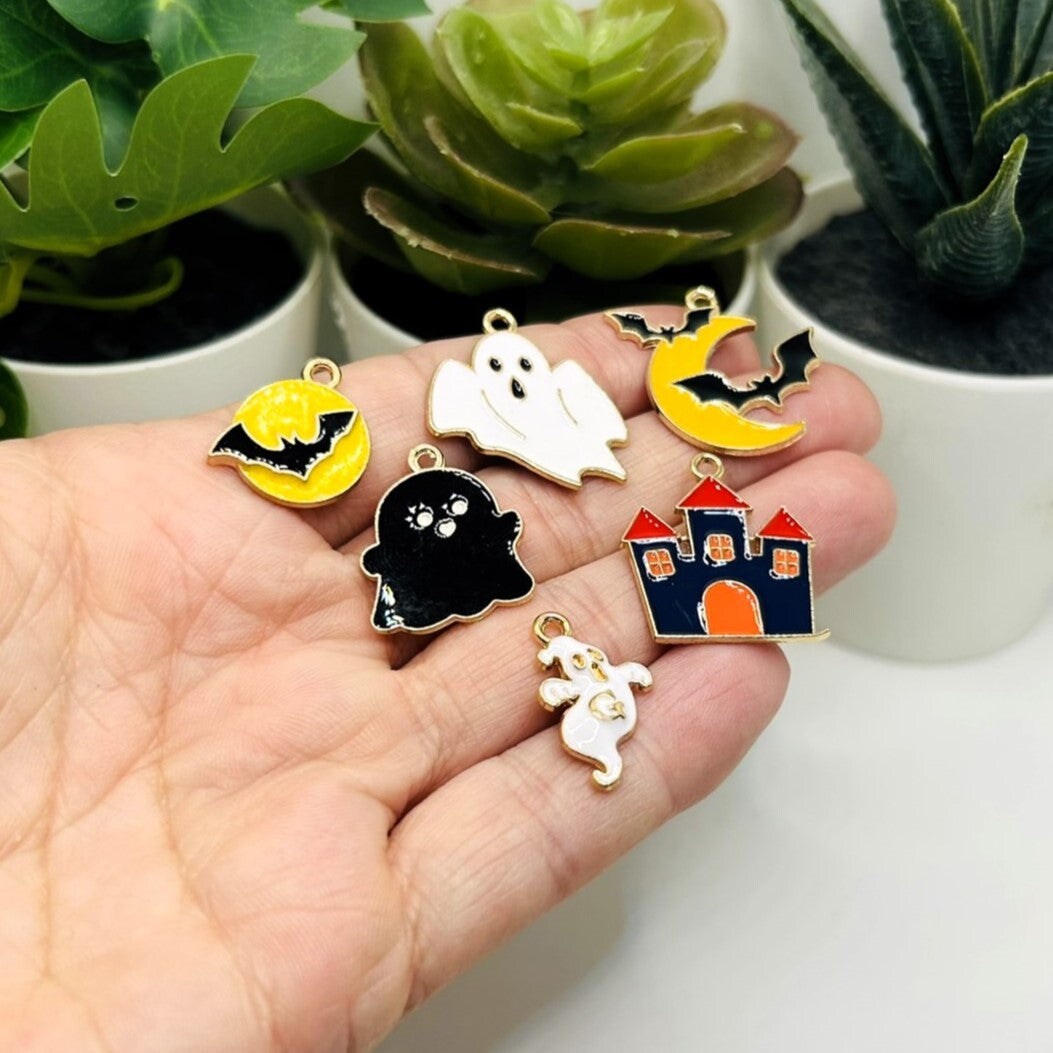 Enamel Halloween Mix Charms, 19 Pieces