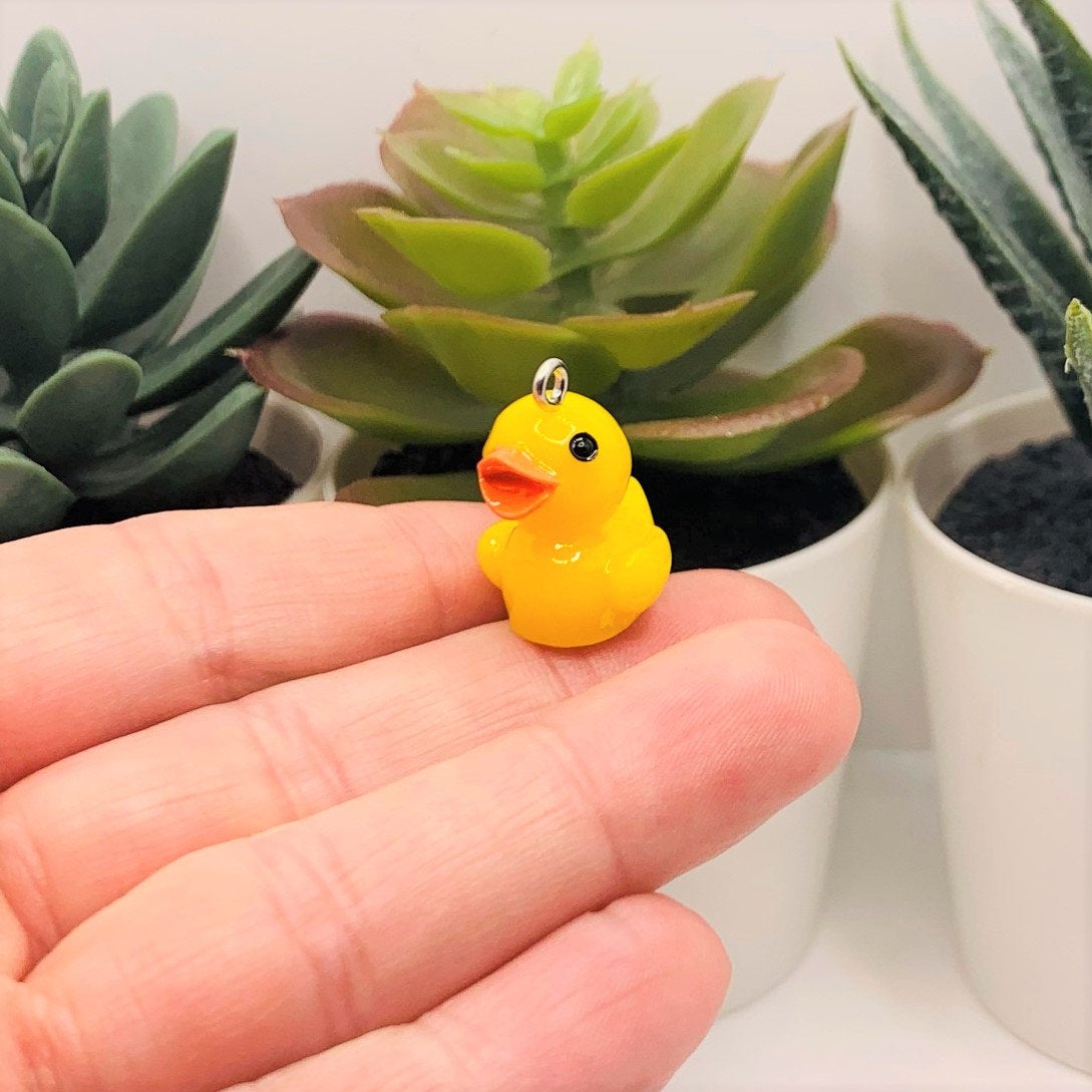 Yellow Rubber Duck Charms, 22x17mm
