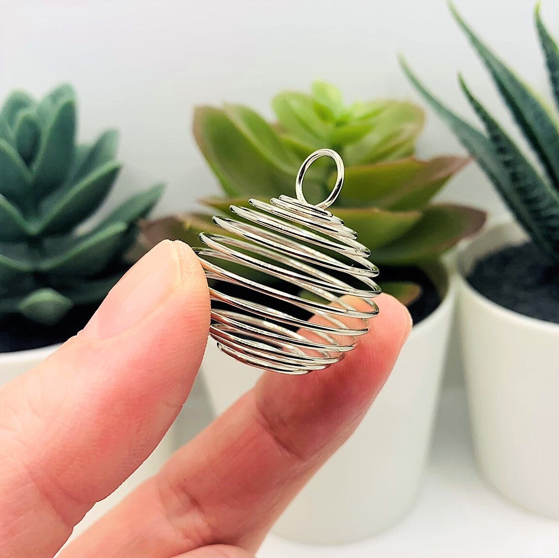 Antique Silver Spiral Lantern Bead Cages, 29x25mm