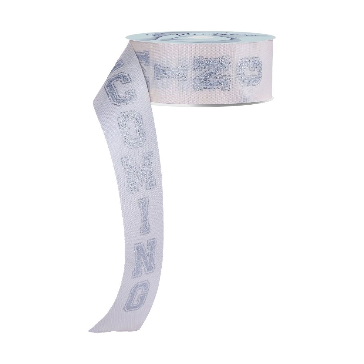 1.5&#x22; Homecoming Ribbon: Ivory/Silver (100 Feet)