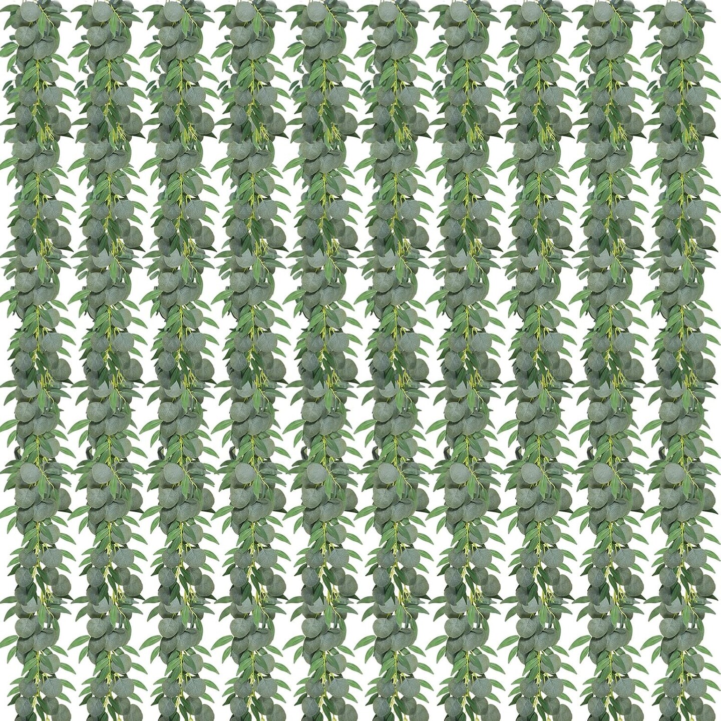 Michaels, 10Pack 6.4 FT Artificial Eucalyptus Garland with Willow Leaves, Faux Silver Dollar Greenery Vine for Wedding Arch, Table Runner, Doorway, Indoor and Outdoor Decor – Category: Spring Greenery Garlands
