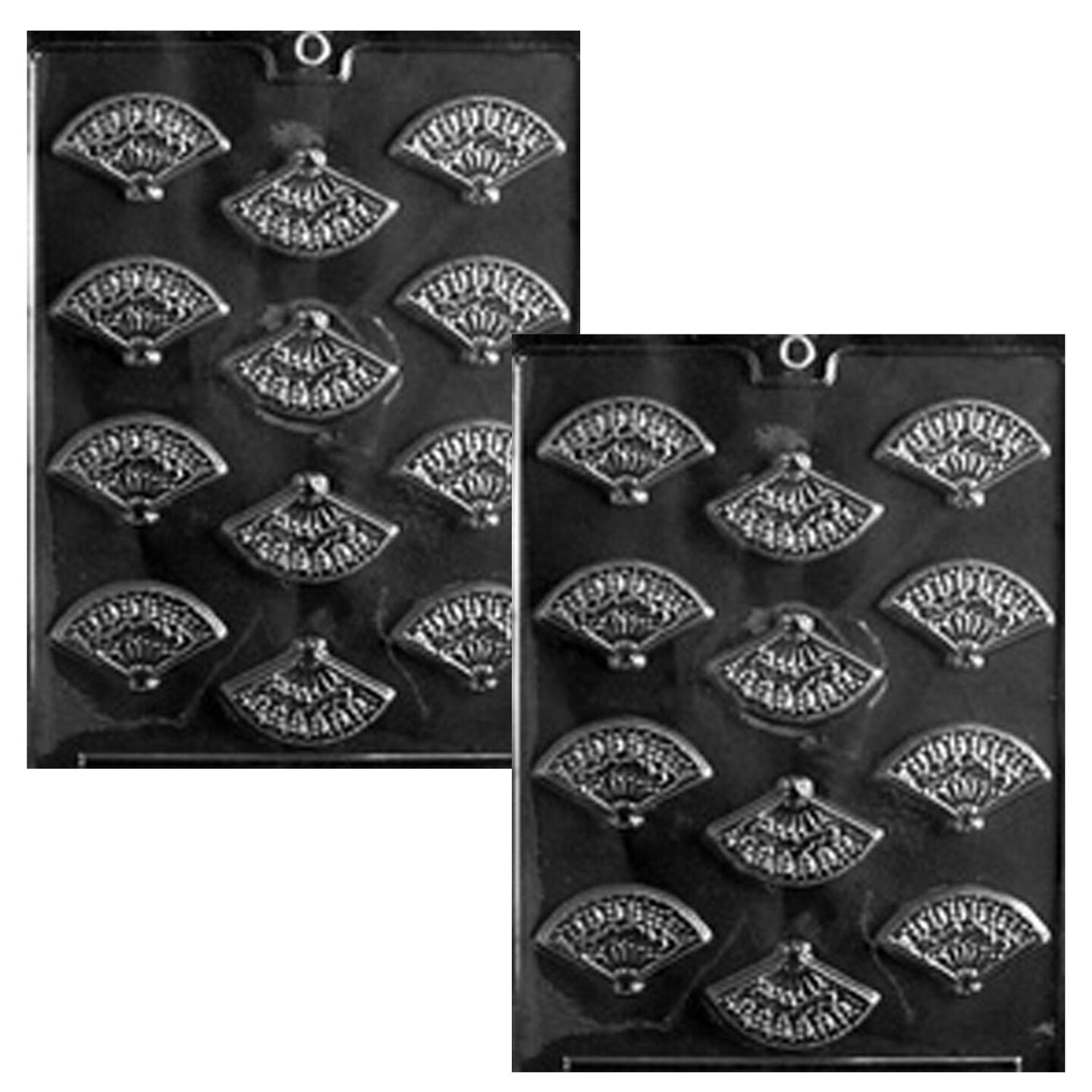 Small Decorative Fans Chocolate Mold for Elegant Treats
