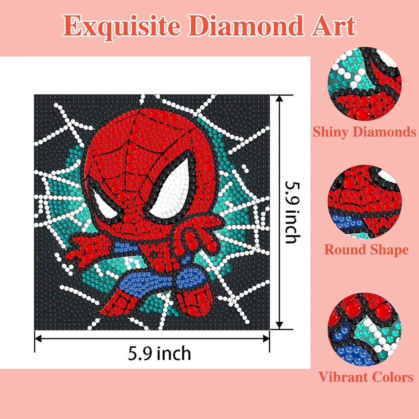 4 Pack Diamond Art Kits for Kids,Diamond Art Painting Kids Ages 4-8-12, Gem Art Kits for Boys and Girls (Without Frame,6x6 inch)