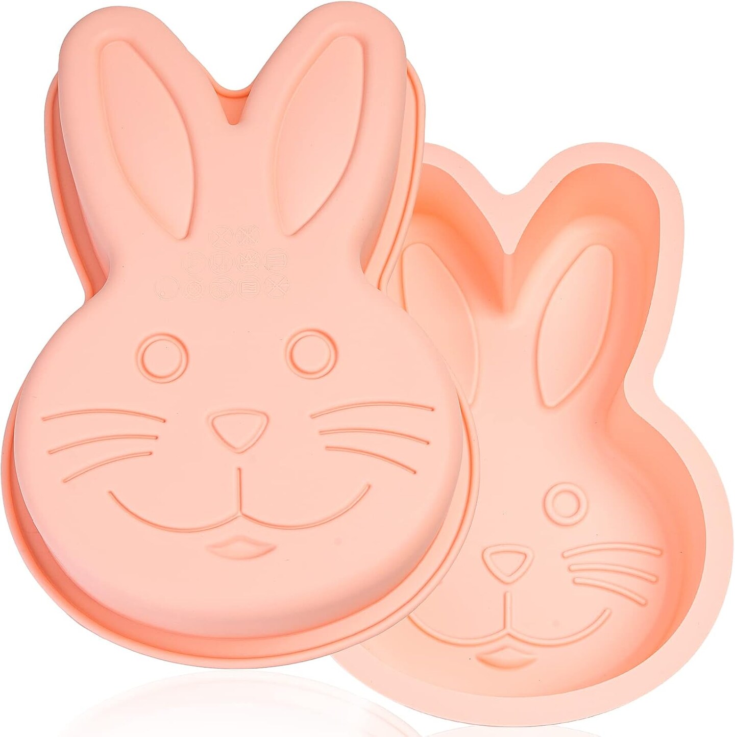 Bunny Mold 2 Pack Silicone Bunny Cake Pan, Children&#x27;s Day Rabbit Cake Baking Pan Large Breakable Bunny Chocolate Molds Cute Silicone Cake Trays for Baby Shower Birthday