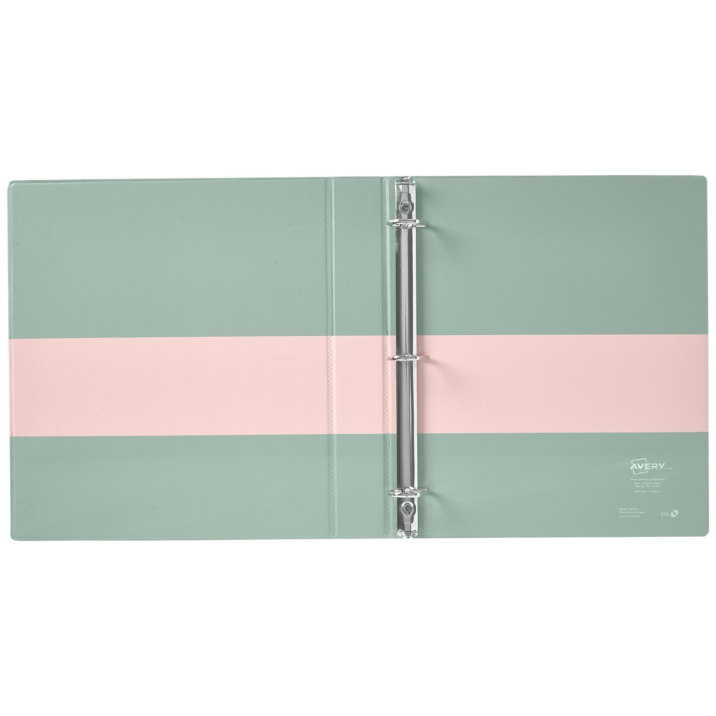 Avery Two-Tone Durable View 3 Ring Binder, 1.5 Inch Slant Rings, Blush/Sage Binder (17234)