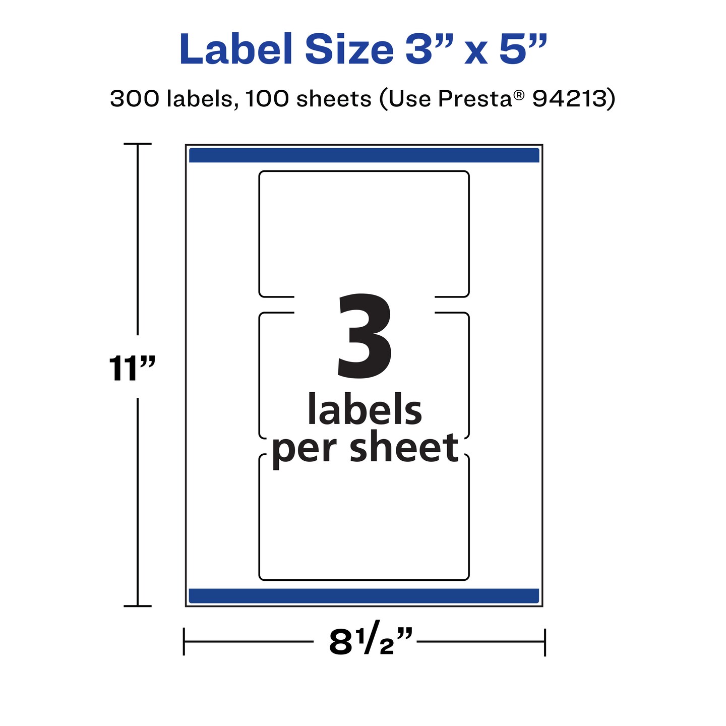 Avery Durable Waterproof Rectangle Labels with Sure Feed, 3" x 5"