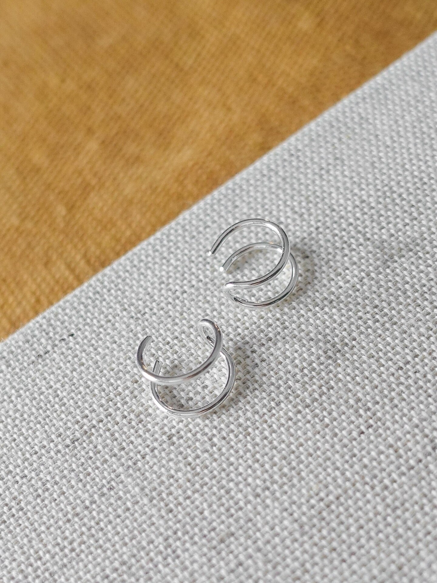 Twist Wire Cuff Helix Earring • Huggie Hoops No Piercing Required 