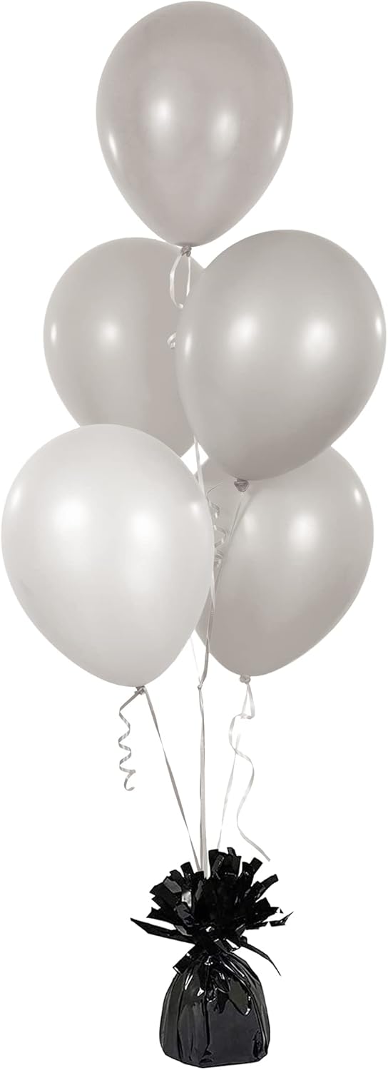 Metallic Balloon Weights, Birthday Party Favors, Novelty and Gag Gifts, 5.5&#x22; Inches, 12-Pack (Black)