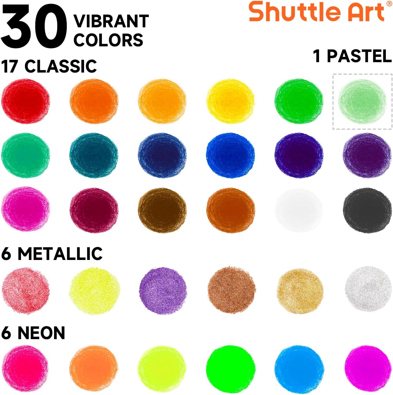 Tempera Paint Sticks - 30 Solid Colours - Quick Drying - Works Great on Paper, Wood, Glass, Ceramic, Canvas