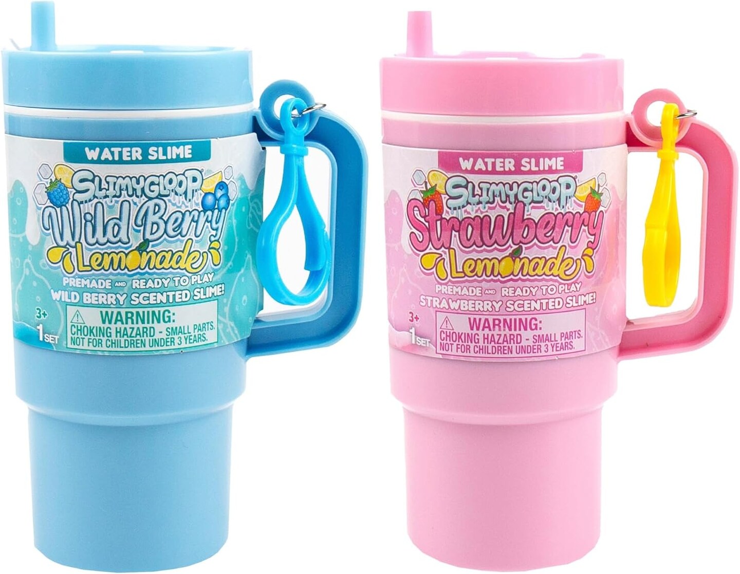 Lemonade Tumbler 2-Pack Scented Slime Kit – Blue Raspberry & Pink