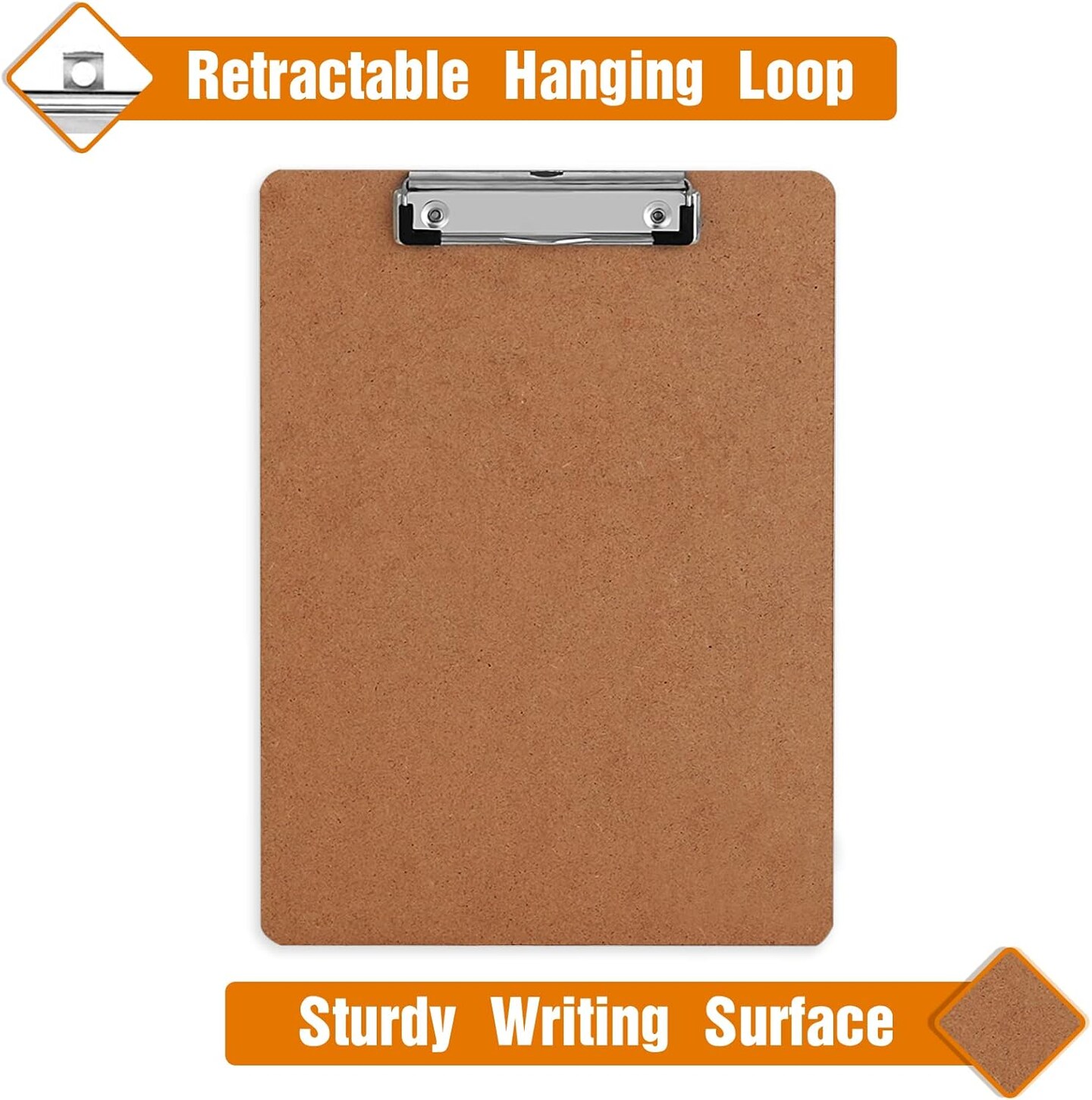 15-Pack Hardboard Clipboards – A4 Letter Size, 12.5×9 in Office & Classroom