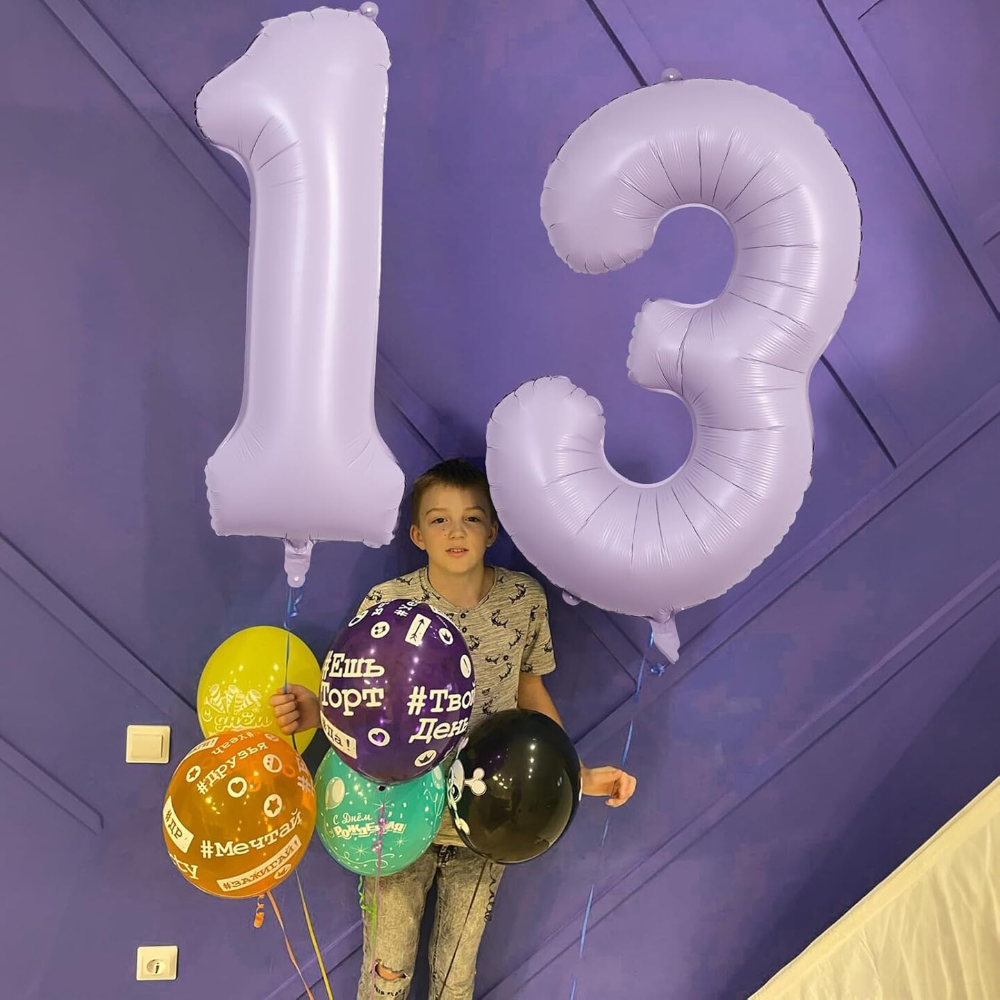 Number Balloons 10 Pastel Purple, 40 Inch Lavender Mylar Foil Number 1 &#x26; 0 Balloons for Girls 10th Birthday Balloons, Large Light Purple Helium 10 Balloons for Women 10th Anniversary Party Decorations