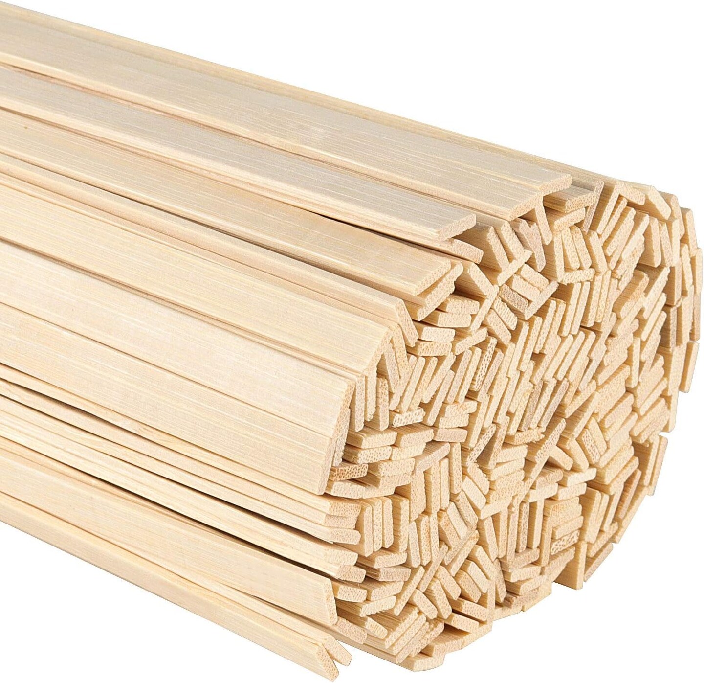 500 Bamboo Craft Sticks – 15.7” Natural Wood Strips for DIY, Miniature Building & Crafts, 3/8” Wide