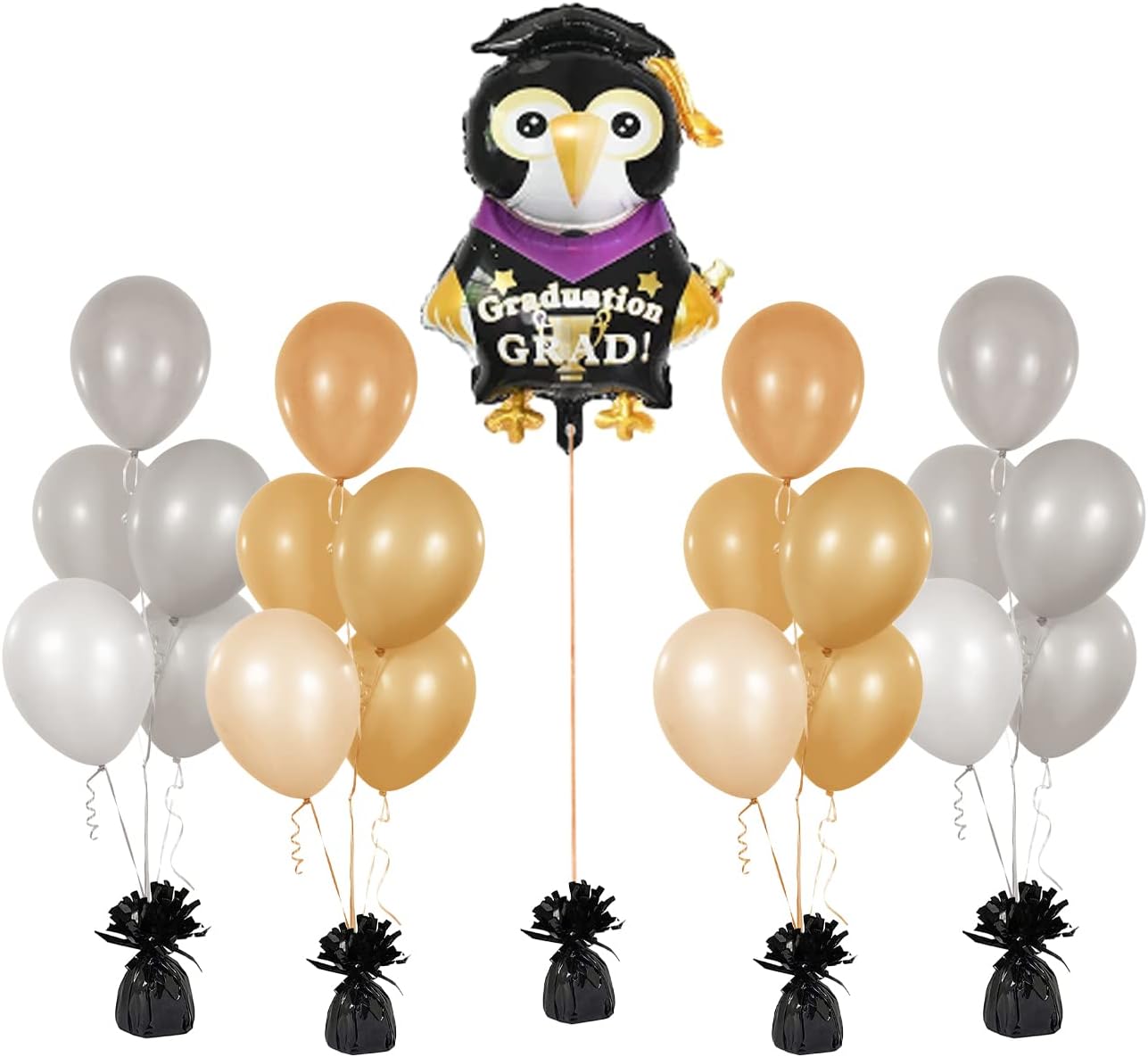 Metallic Balloon Weights, Birthday Party Favors, Novelty and Gag Gifts, 5.5&#x22; Inches, 12-Pack (Black)