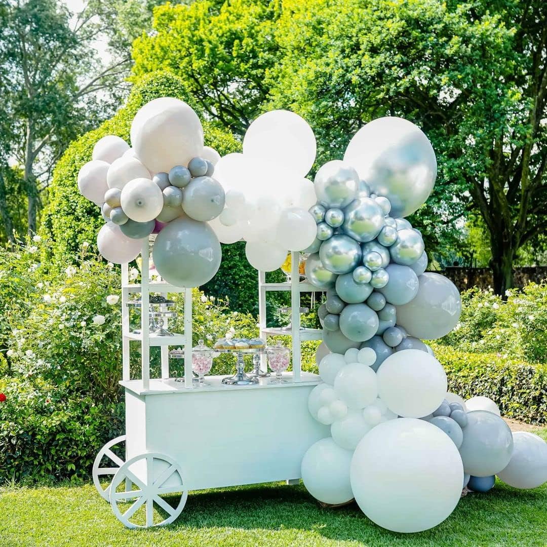 Gray Balloons Latex Party Balloons - 100 Pack 12 inch Round Helium Pastel Grey Balloons for Birthday Baby Shower Wedding Anniversary Party Decorations