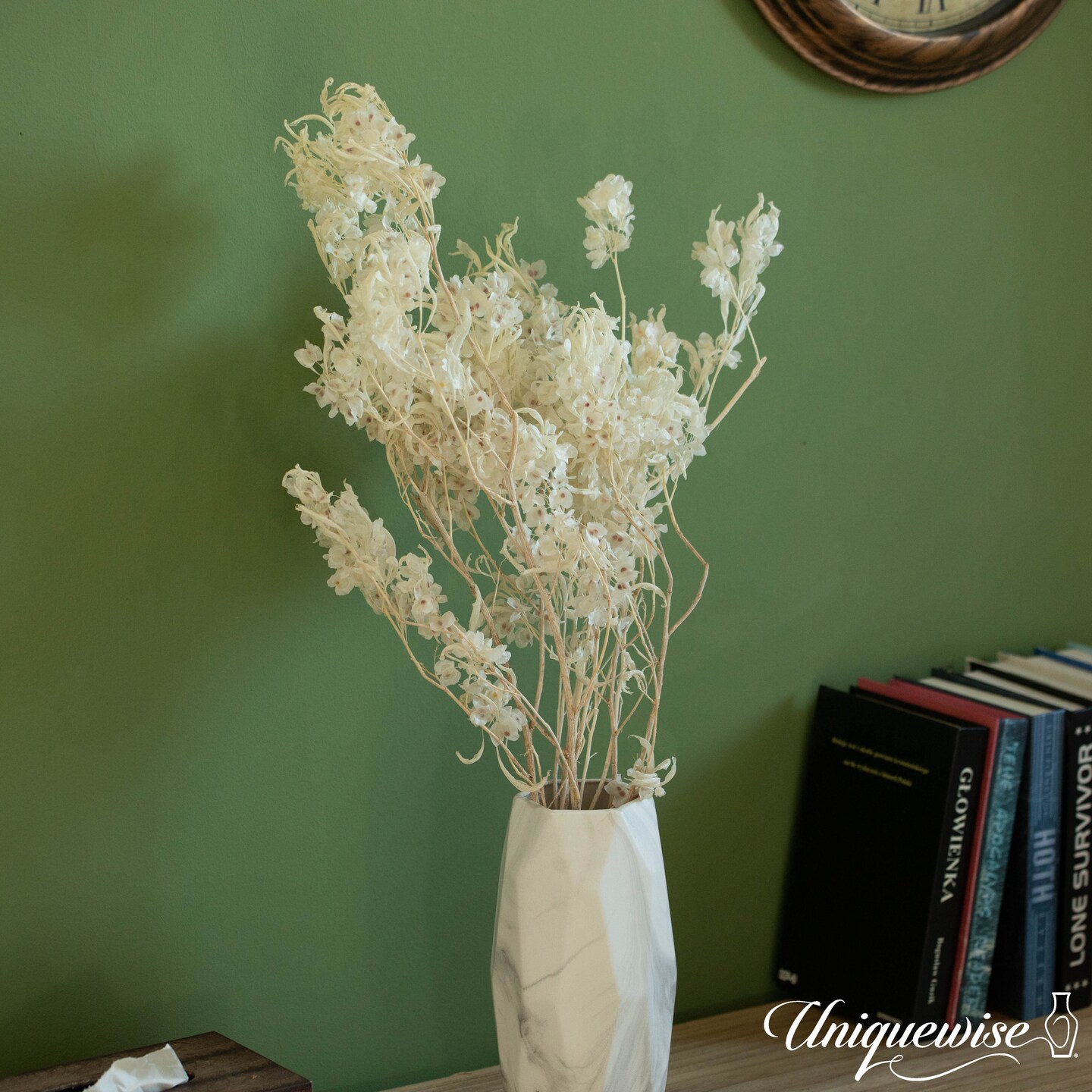 Uniquewise Preserved Real Floral Stems Chic Vase Fillers &#x26; Accents for Bouquets Centerpieces &#x26; Ornamental Displays Ideal for Home Office Boutique Cafe Resto Bar and Event Decor