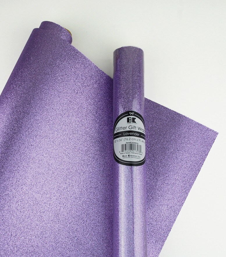 Best Creation Glitter Gift Wrap, 30 x 36-Inch Lavender 2 ROLLS