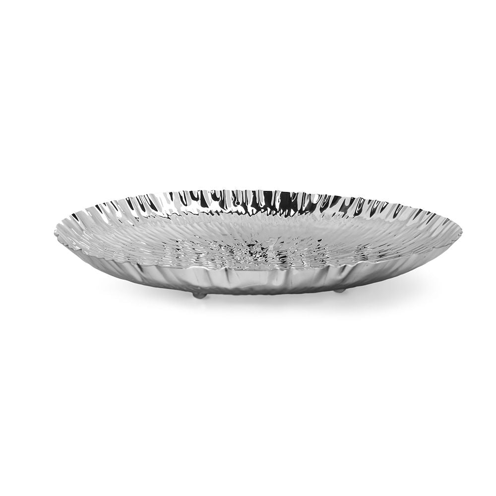 Stainless Steel Hammered Design Round Platter