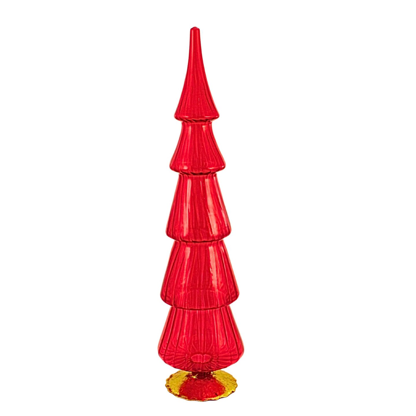 Cody Foster 17.0 Inch Single Translucent Red Glass Hued Tree Christmas Decorative Tree , Christmas Decor Versatile Holiday Decoration