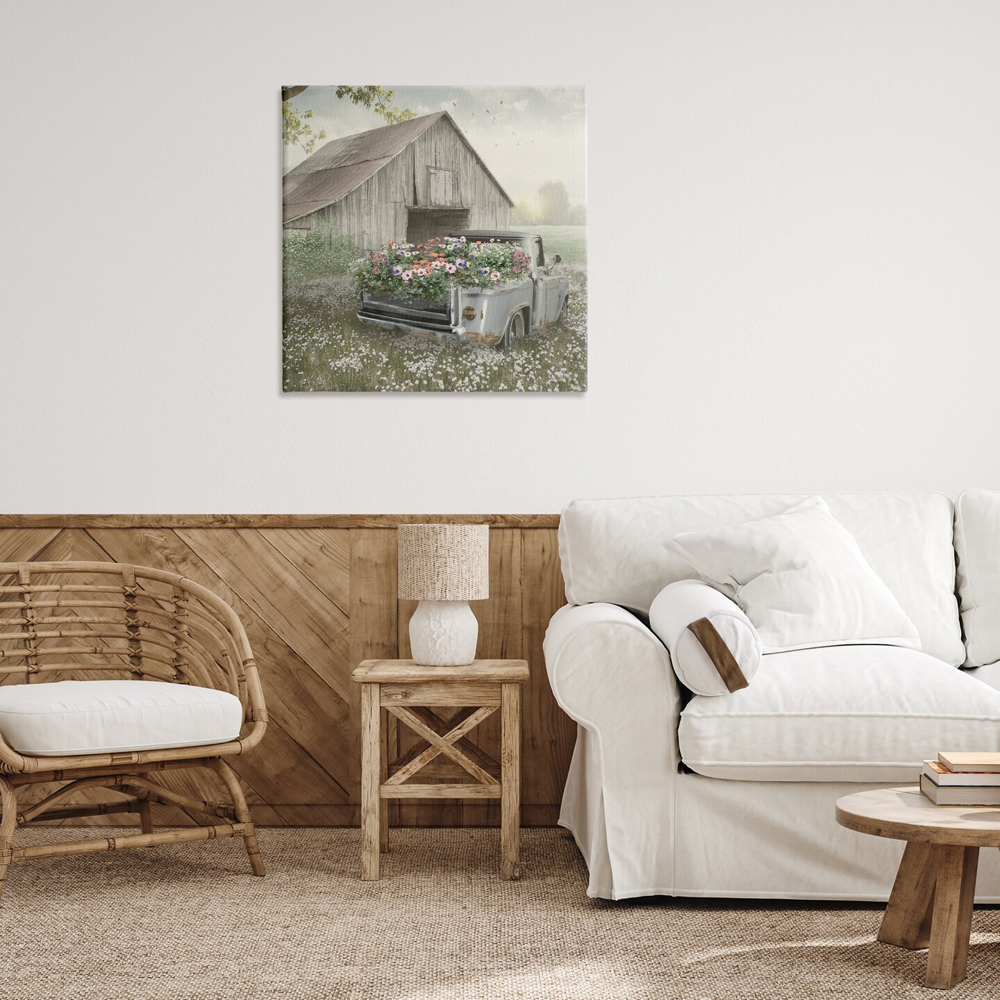 Stupell Industries Gathering Fragrance Flower Truck  Canvas Wall Art, design by Nan