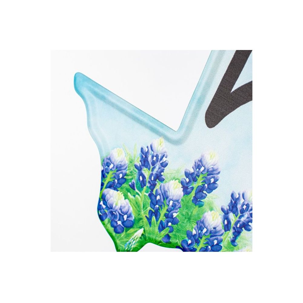 12&#x22; Metal Embossed Hanger: Texas Bluebonnets