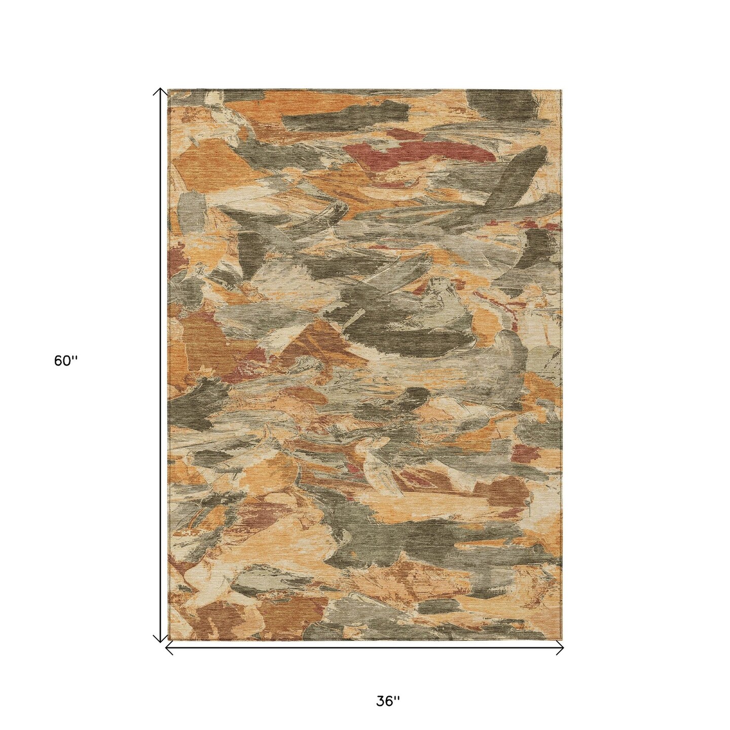 Edge Collections - 3&#x27; x 5&#x27; - Brown - Durable Abstract Area Rug for Indoor and Outdoor Use - 1 Piece