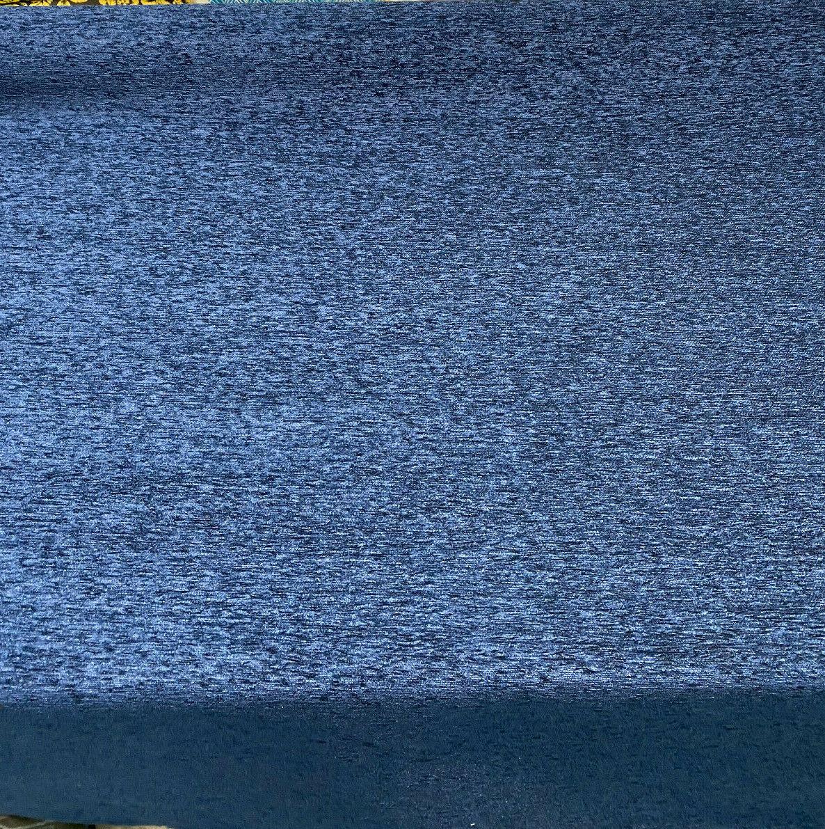 1 Yard Navy Blue Heavy Chenille Backed Upholstery Fabric for Sofa Chair Cushion Home Décor Use