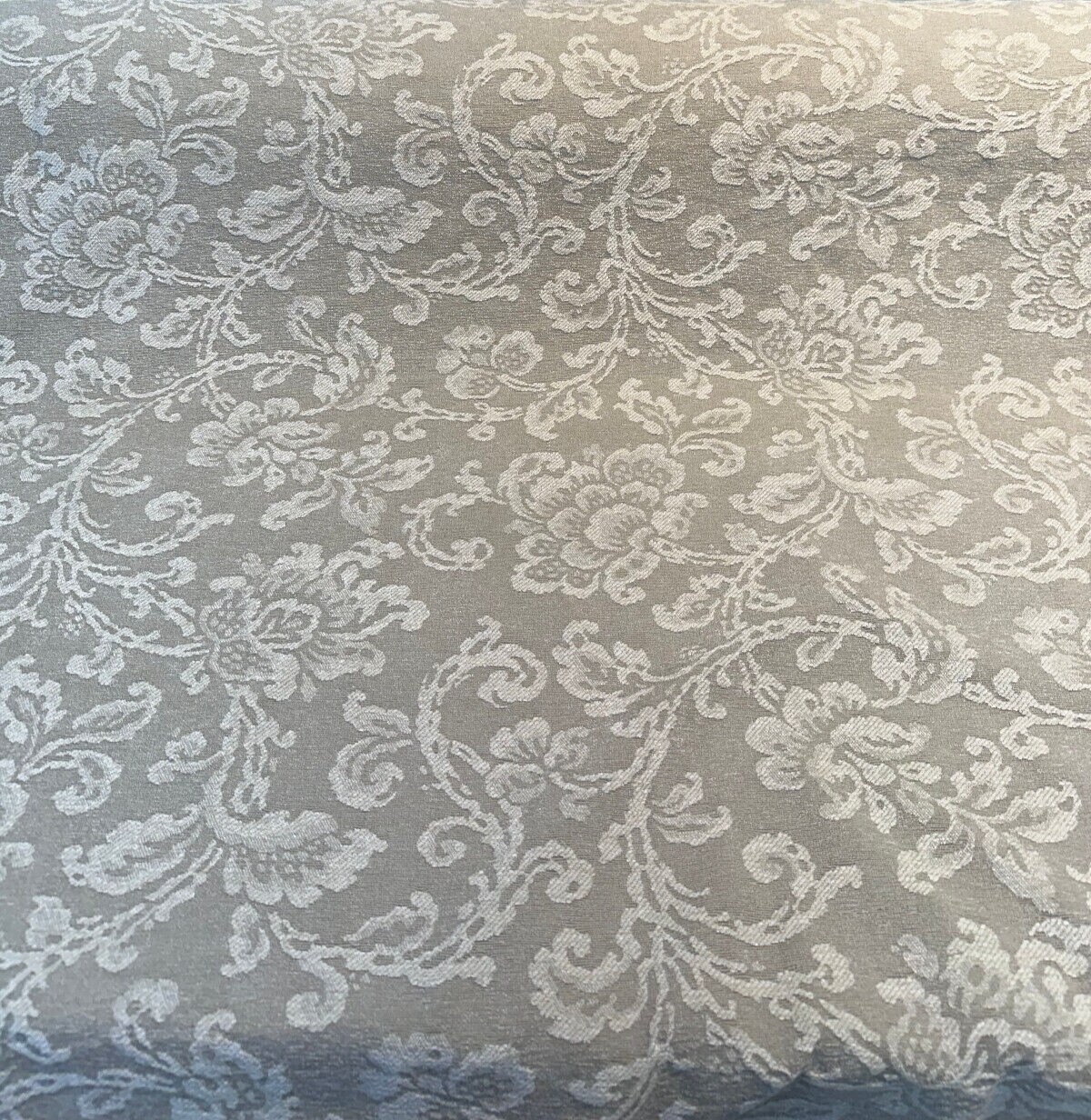 1 Yard Pumice Beige Chenille Floral Upholstery Fabric Soft Textured Woven 58 Inch Width 60% Viscose 40% Polyester