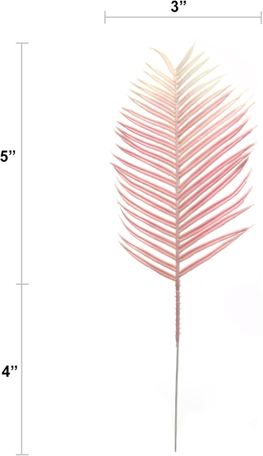 Set of 10 Delicate Pink 5" Cycus Plants - Charming and Vibrant Indoor Décor, Miniature Botanical Delights for Home and Office Spaces, Floral Home by Artificial Flowers