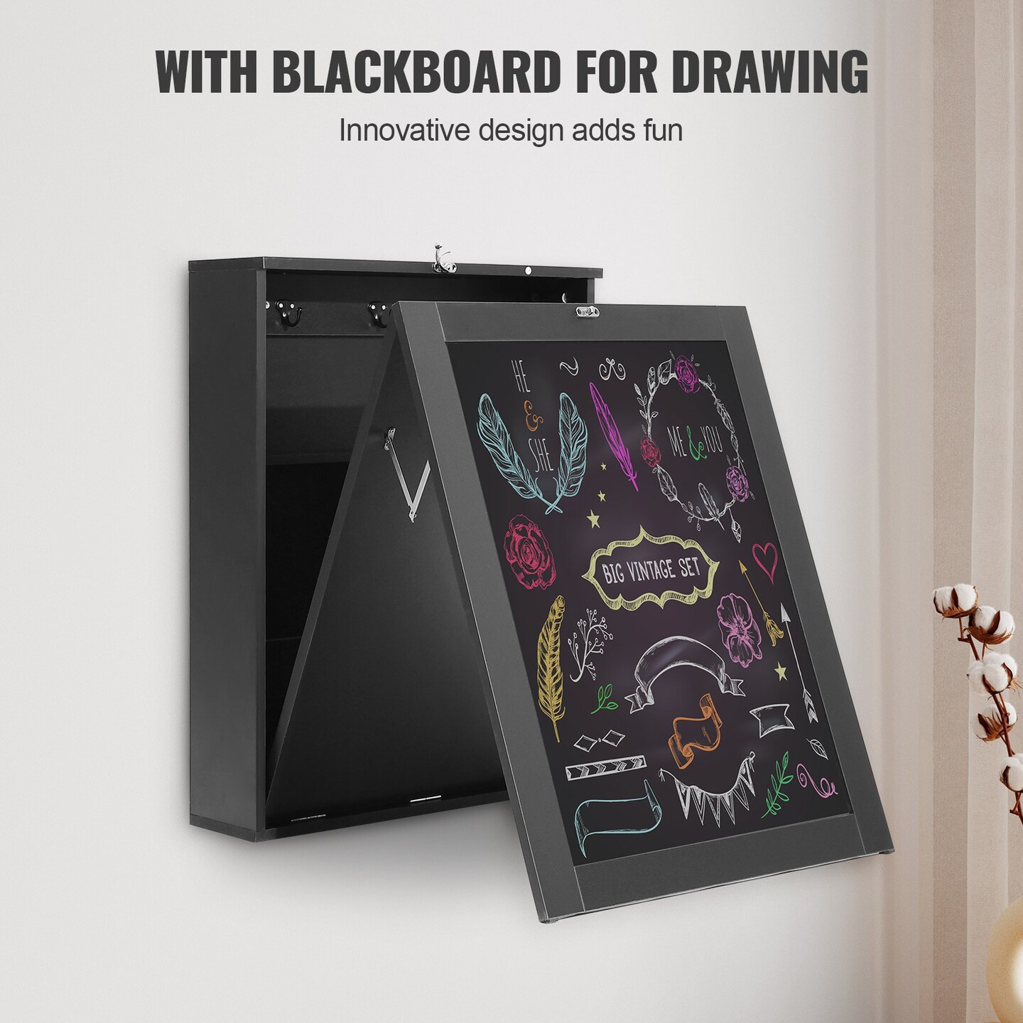 Space-Saving Convertible Wall Desk for Home Office Use