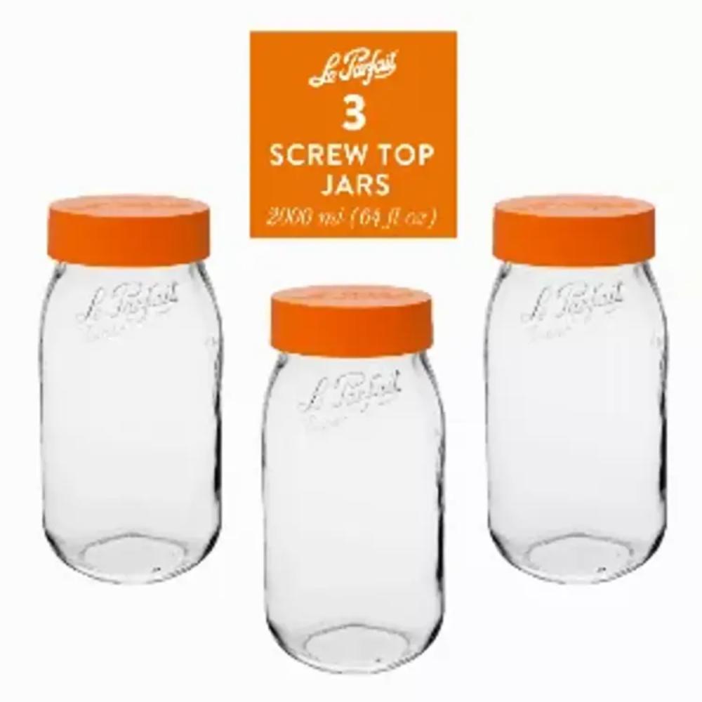 Le Parfait - Clear - Glass Versatile Preserving Jars for Storage and Décor - 3 Piece