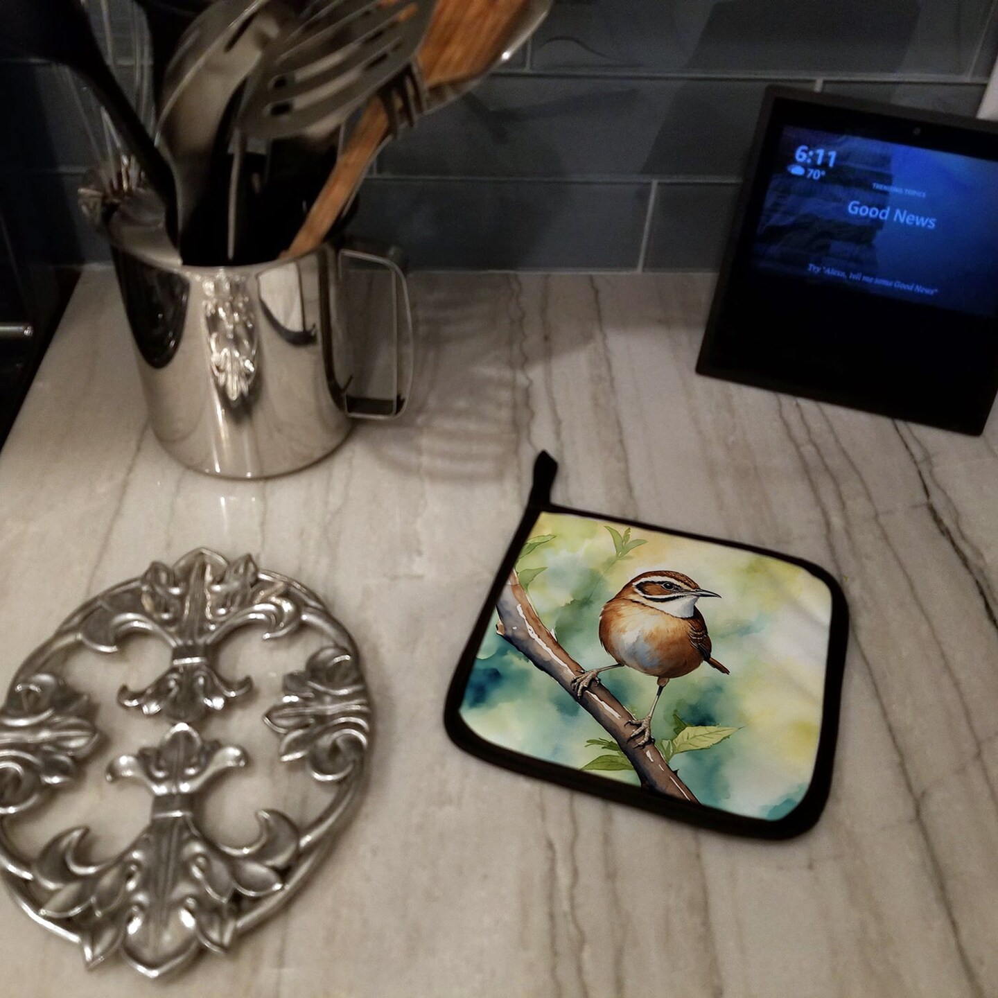 Edge Collections - Multicolor - Birds Family Kitchen Pair of Pot Holders - 2 Piece