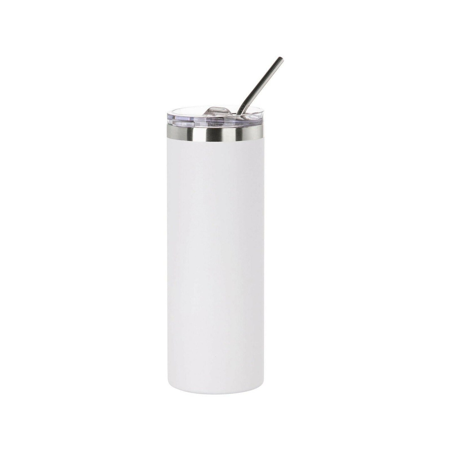 Craft Express 6 Pack Powder Coated Stainless Steel Tumblers with Straw & Lid