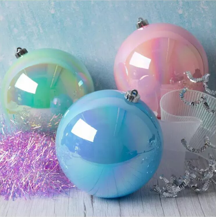 6&#x22; Pastel Ball Ornament Set 6 PCS&#x2013; Shatterproof Christmas Tree Decorations