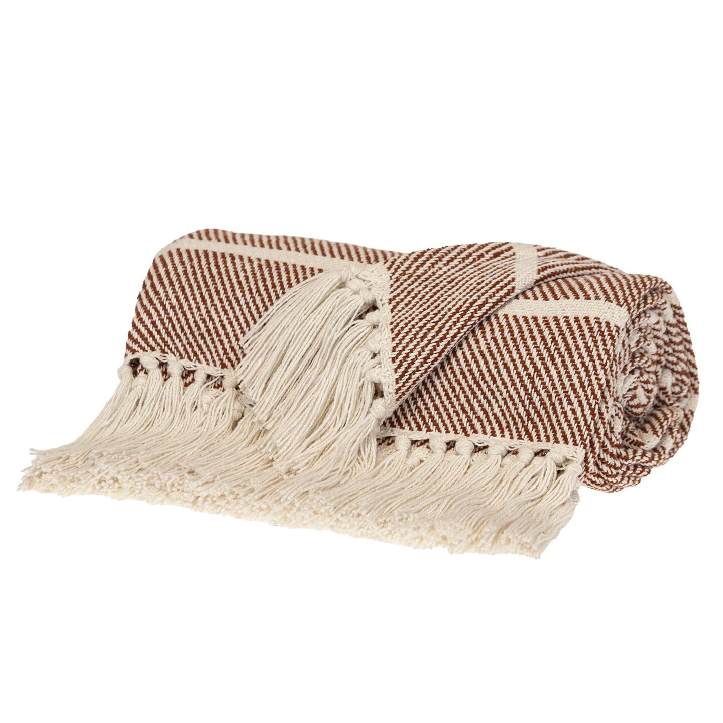 Edge Collections - 50&#x22;x 60&#x22; - Orange - Cozy Striped Throw Blanket for a Warm and Inviting Space - 1 Piece