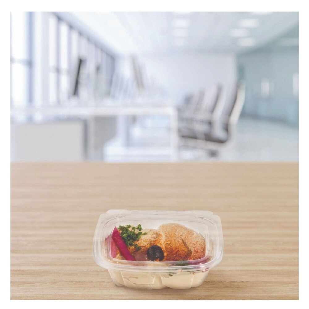 Dart ClearPac SafeSeal 8 oz. Flat Lid Plastic Tamper-Resistant/Evident Containers - Clear (200/Carton)