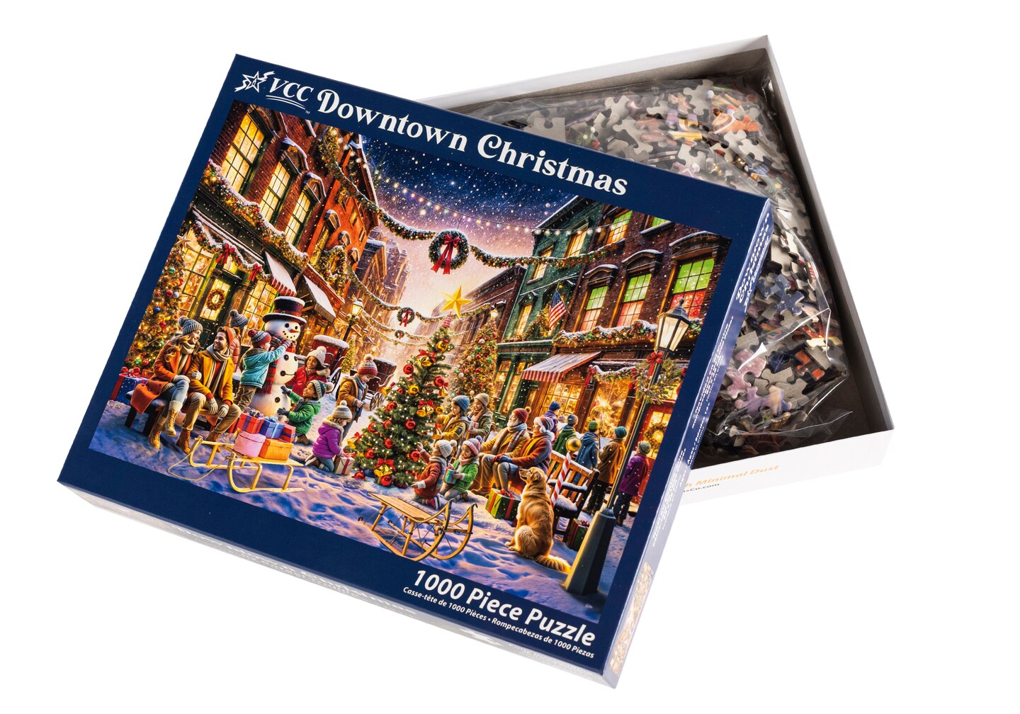 Downtown Christmas Jigsaw Puzzle 1000 Piece by Vermont Christmas Company - Jigsaw Puzzles with Randomly Shaped & Interlocking Pieces - 26 5/8" x 19 1/4"