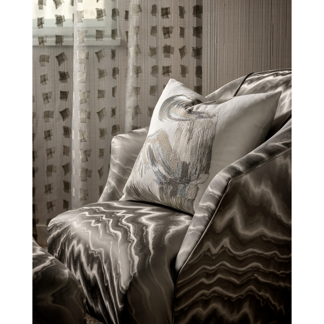 Cotton Silk Abstract Damask Fabric Softened Multipurpose Upholstery Drapery Material