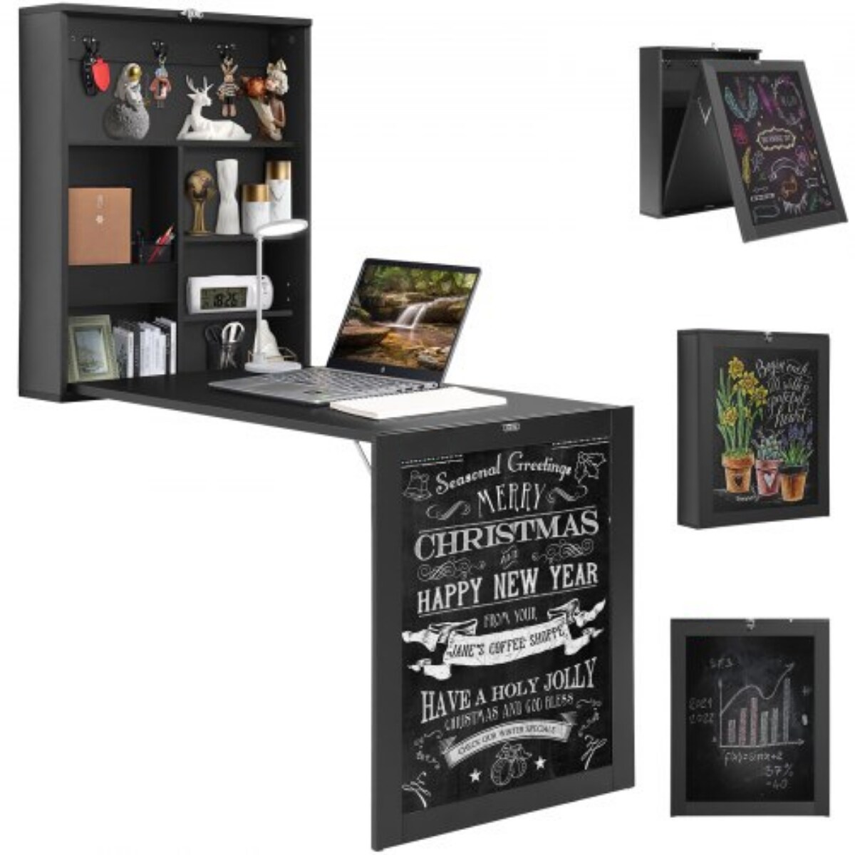 Space-Saving Convertible Wall Desk for Home Office Use